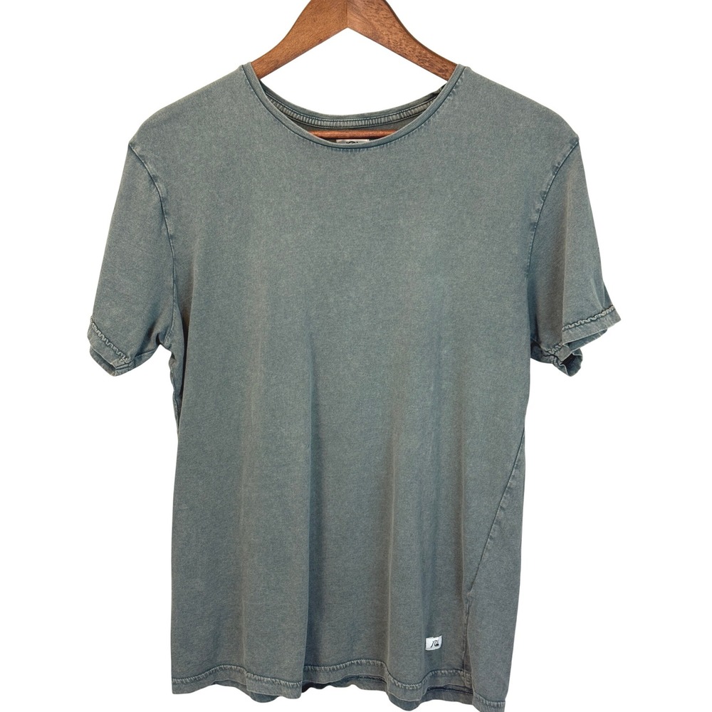 Quiksilver 2016 100%‎ Cotton Vintage Surf Beach Tee Dark Heathered Gray Size S